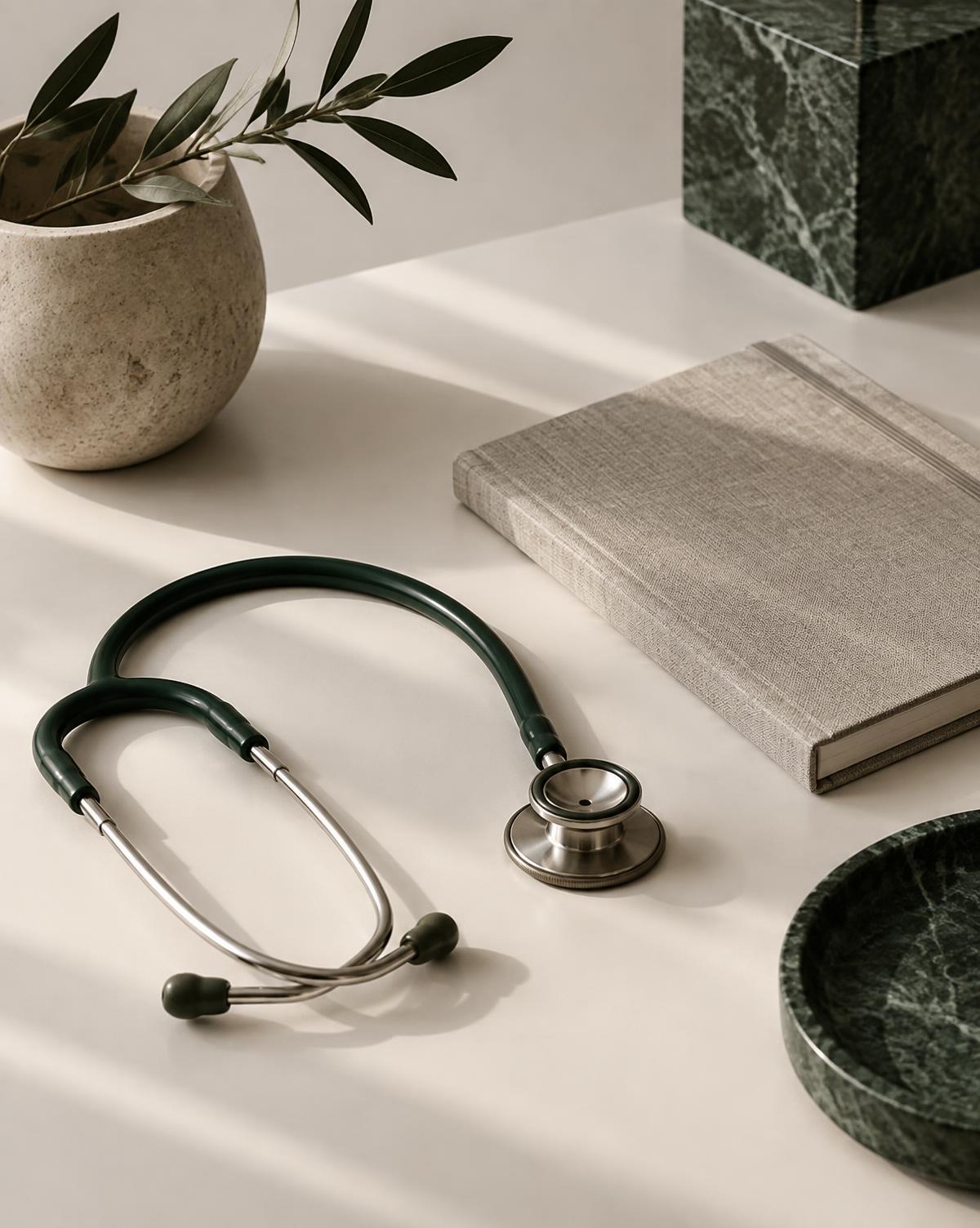 Clinical desk in soft daylight